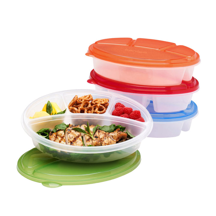Bentgo Easyboxes 4-Compartment Oval Containers 8-Piece Set H8